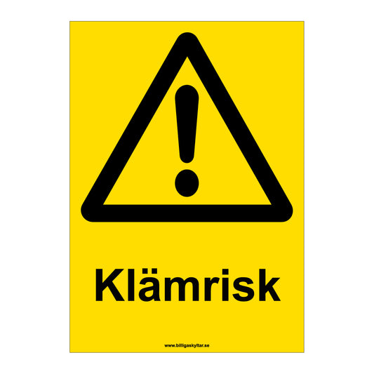 Varningsskylt - Klämrisk