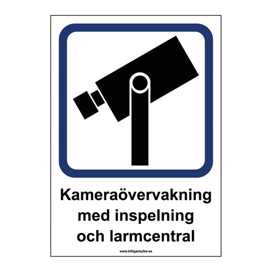 Kameraövervakning med inspelning och larmcentral