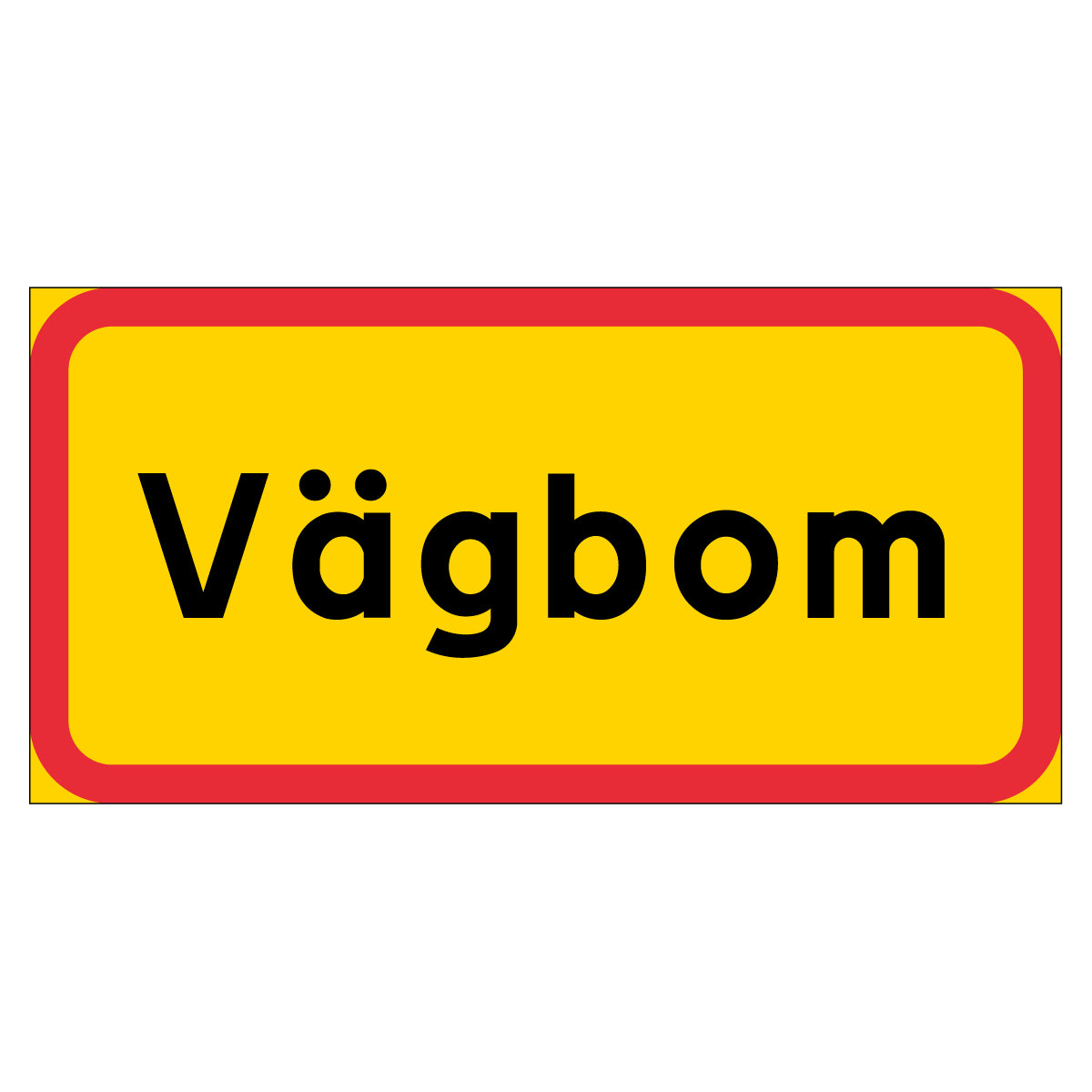 Skylt - Vägbom - 400x200mm