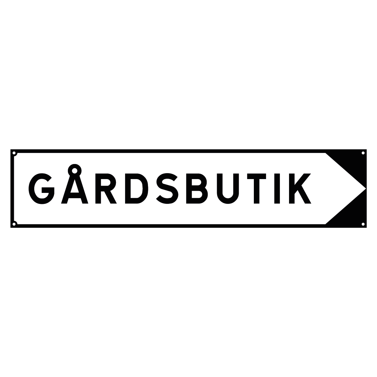 Hänvisningsskylt "Gårdsbutik" - Pil Höger