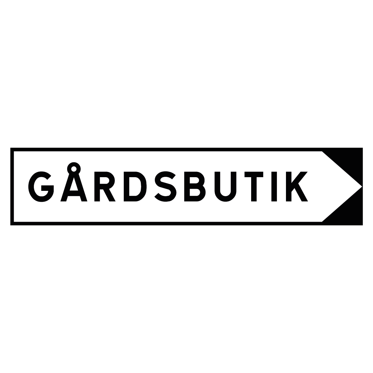 Hänvisningsskylt "Gårdsbutik" - Pil Höger