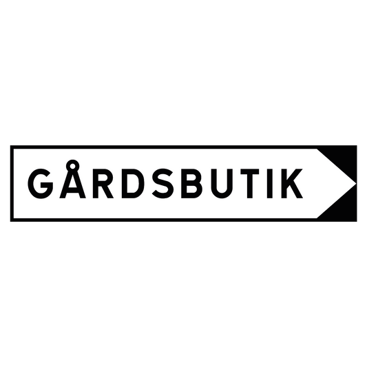 Hänvisningsskylt "Gårdsbutik" - Pil Höger