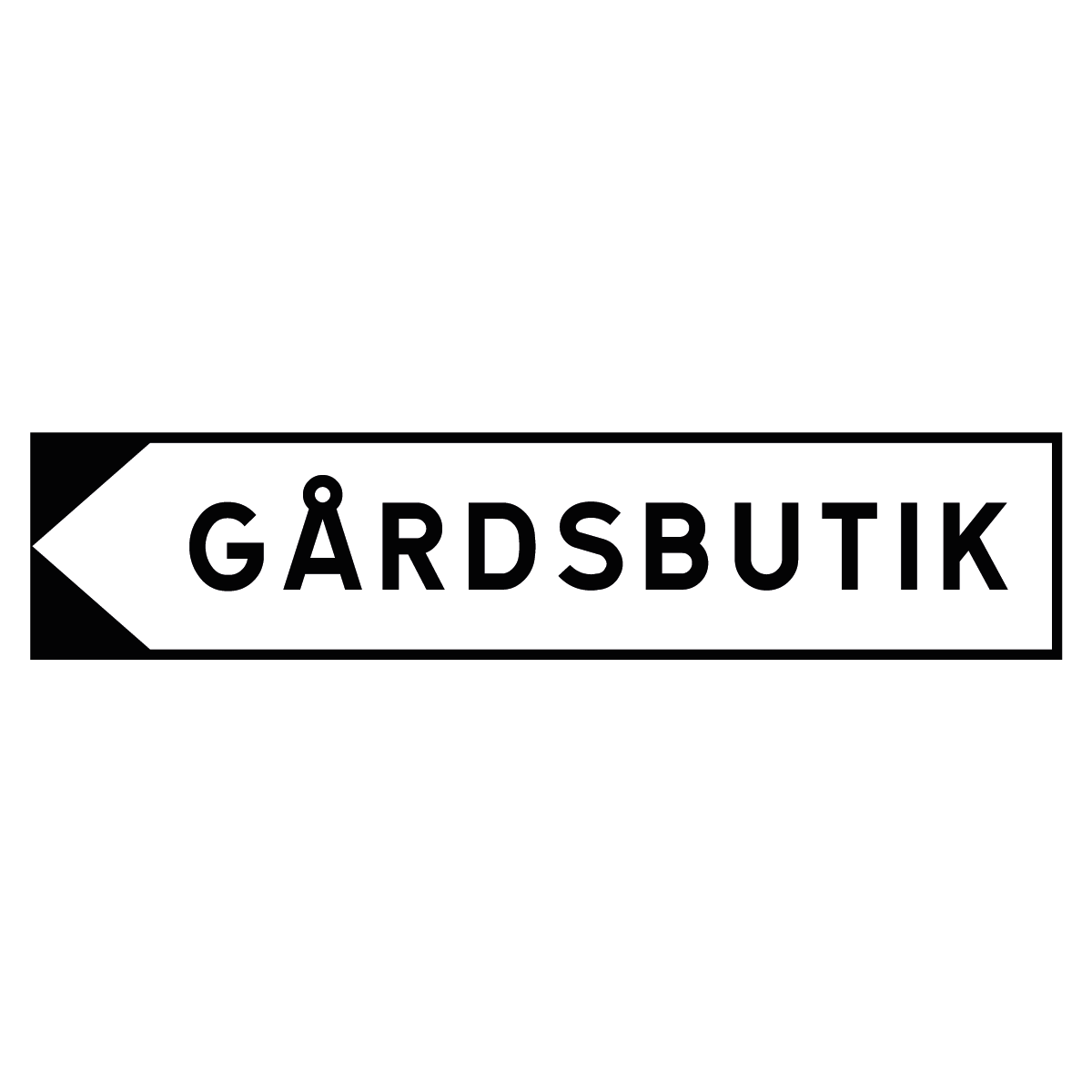 Hänvisningsskylt "Gårdsbutik" - Pil Vänster