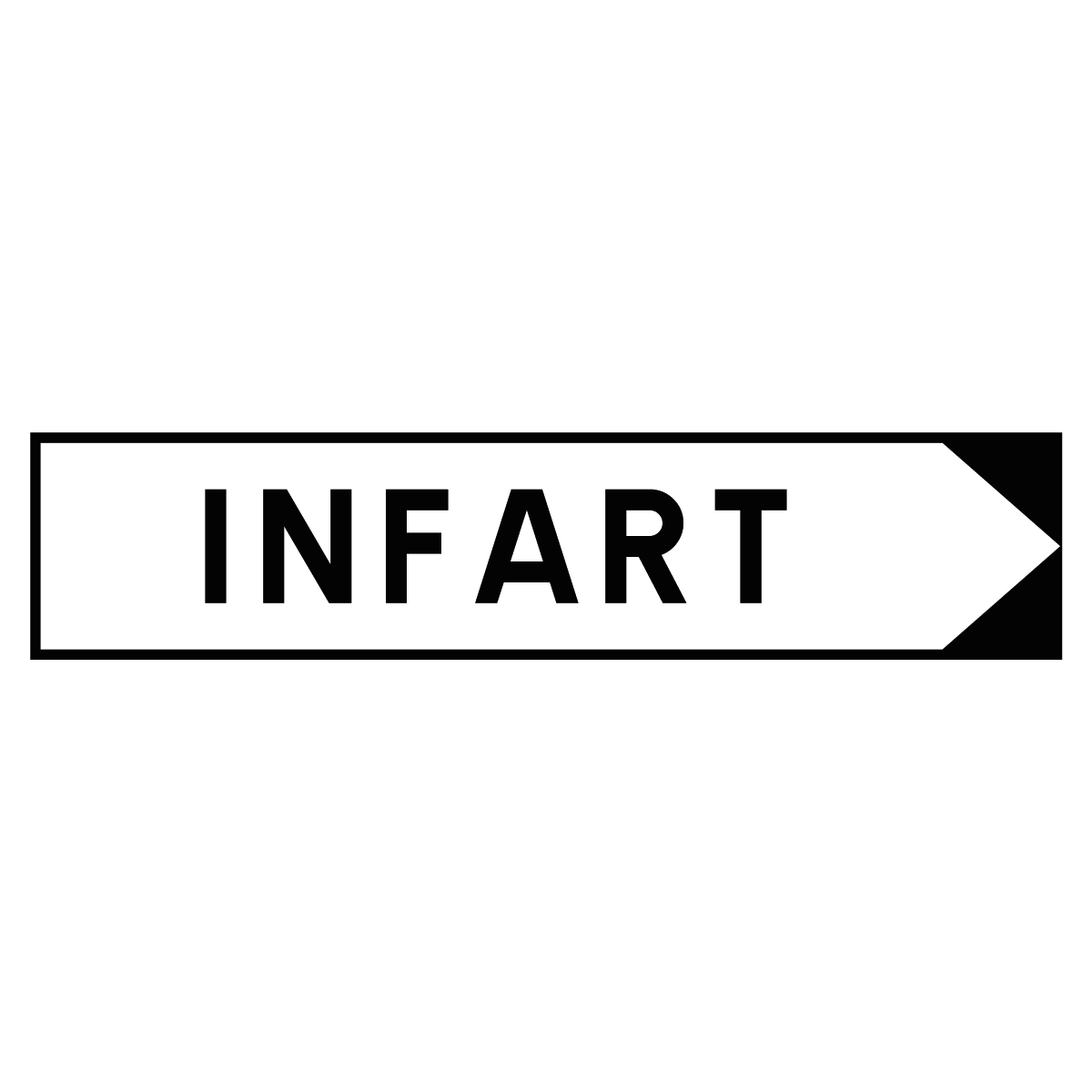 Hänvisningsskylt "Infart" - Pil Höger