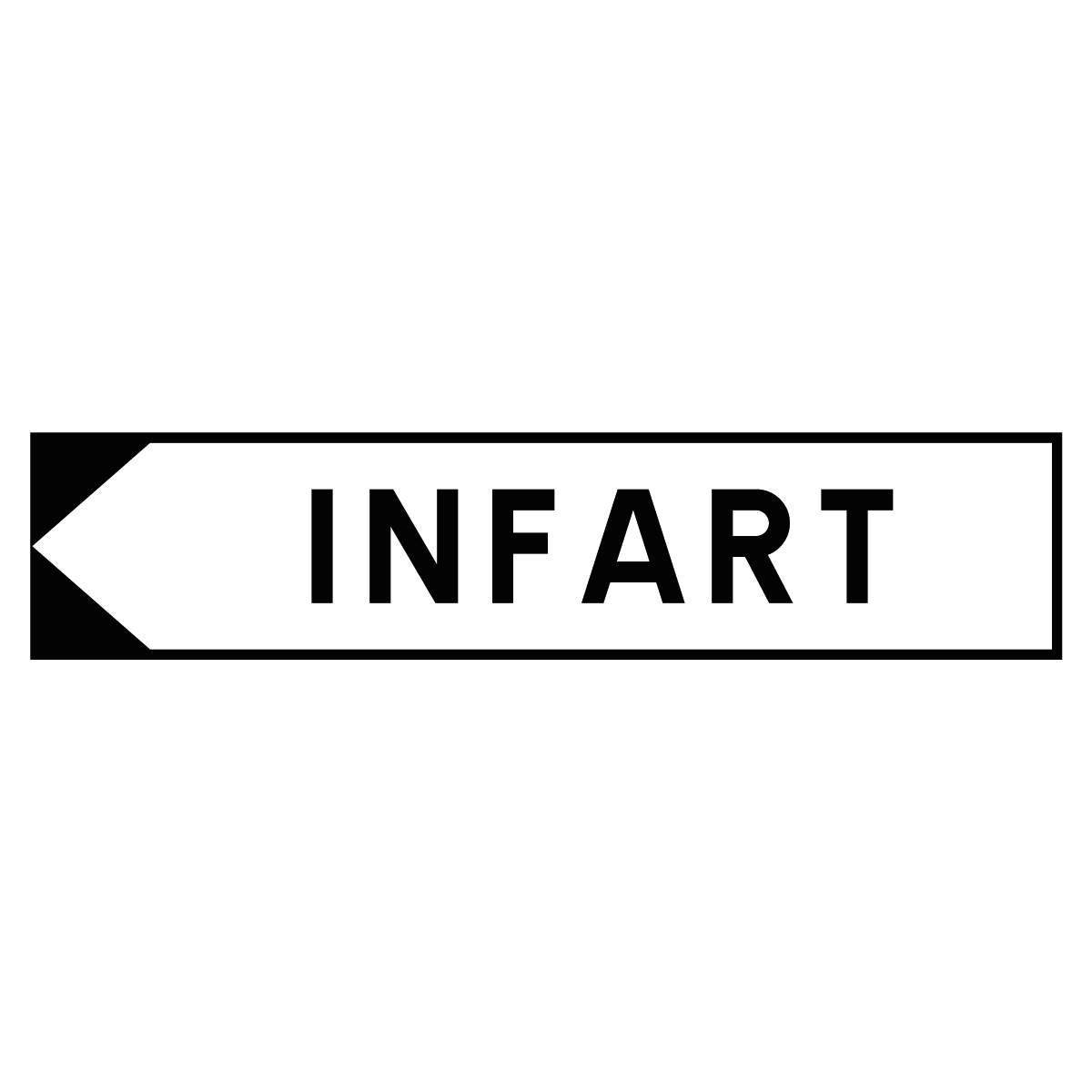 Hänvisningsskylt "Infart" - Pil Vänster