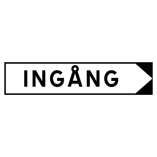 Hänvisningsskylt "Ingång" - Pil Höger