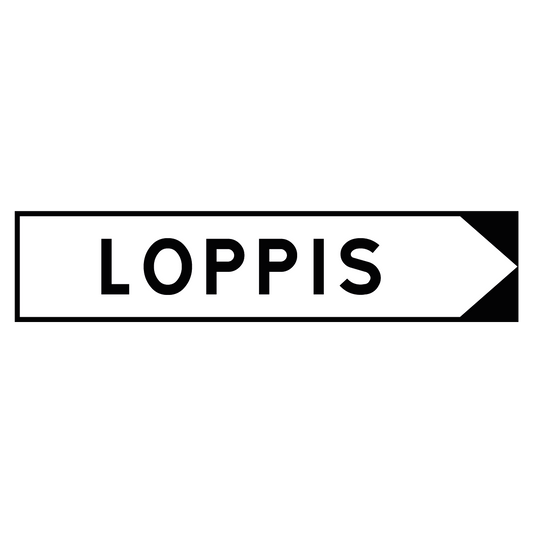 Hänvisningsskylt "Loppis" - Pil Höger