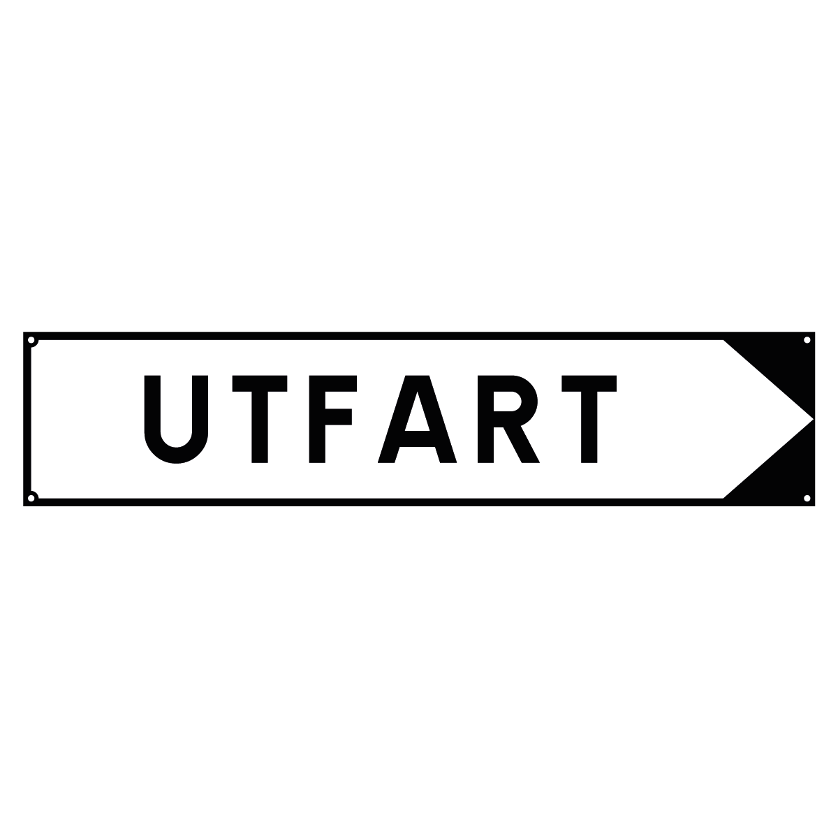 Hänvisningsskylt "Utfart" - Pil Höger