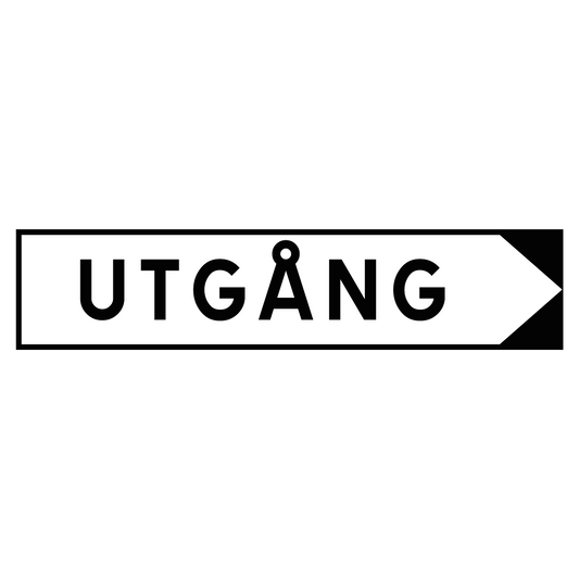 Hänvisningsskylt "Utgång" - Pil Höger