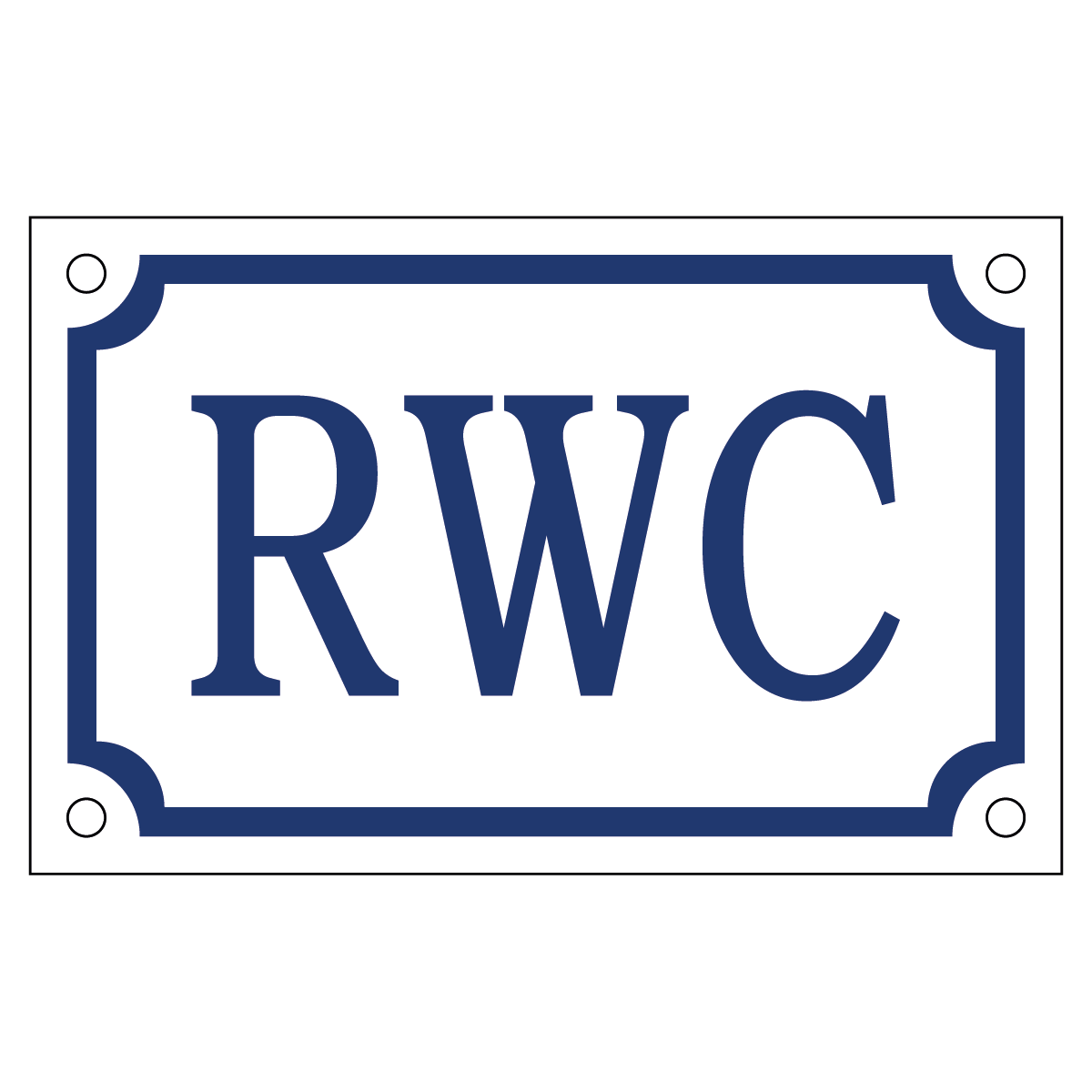 RWC - Skylt - 110x70mm - Vit - BlÄ