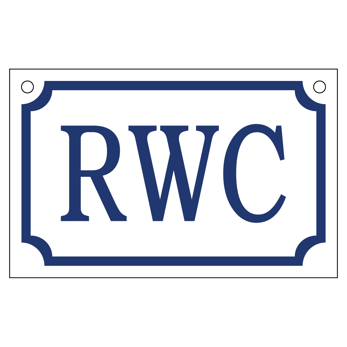 RWC - Skylt - 110x70mm - Vit - BlÄ