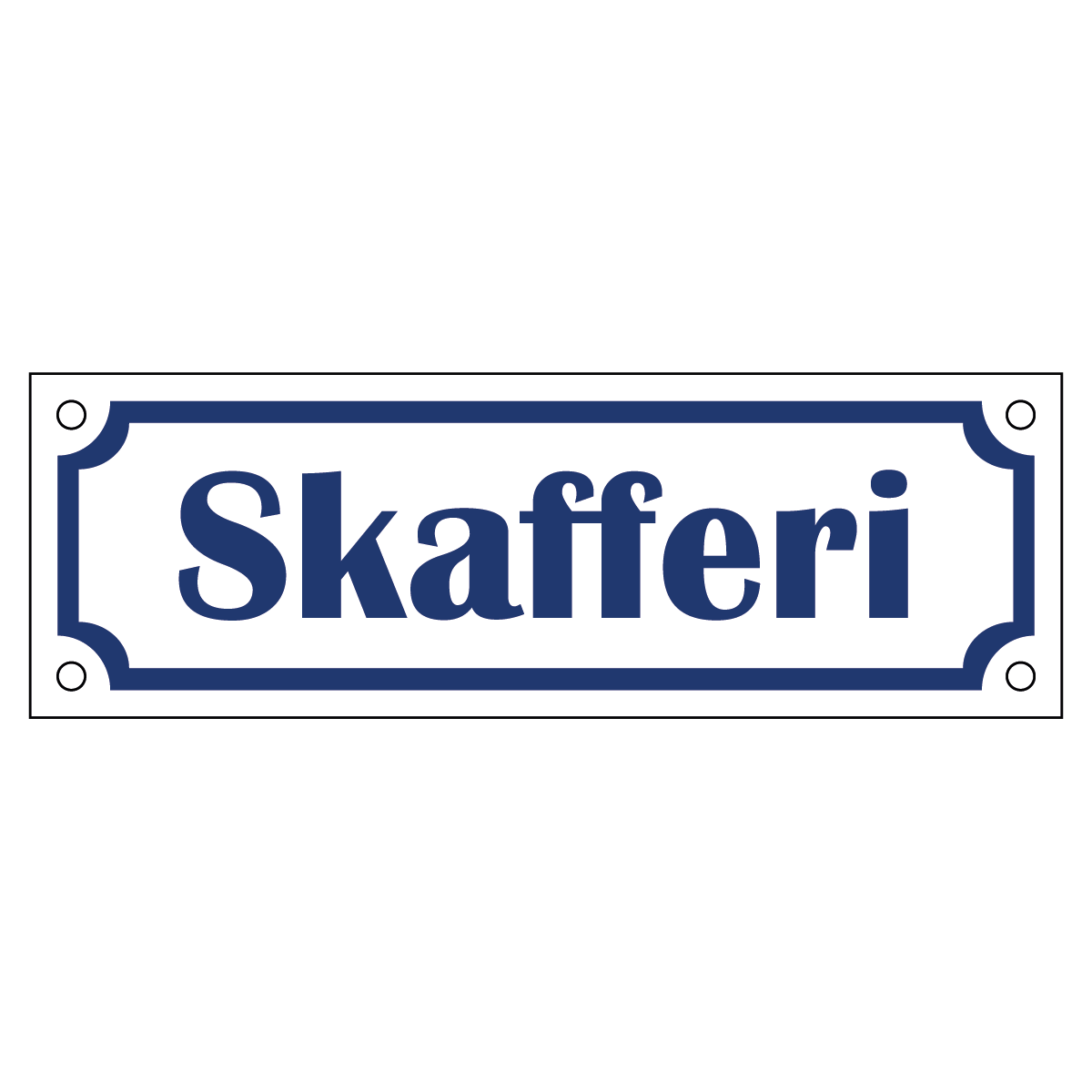 Skafferi - Skylt - 150x50mm - Vit - BlÄ