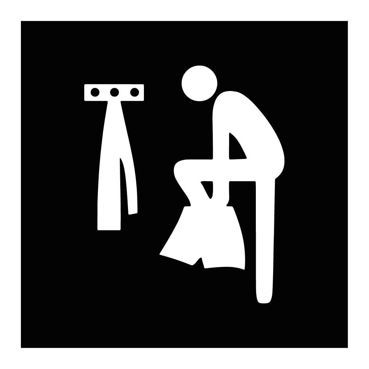 Symbolskylt "Omklädning"