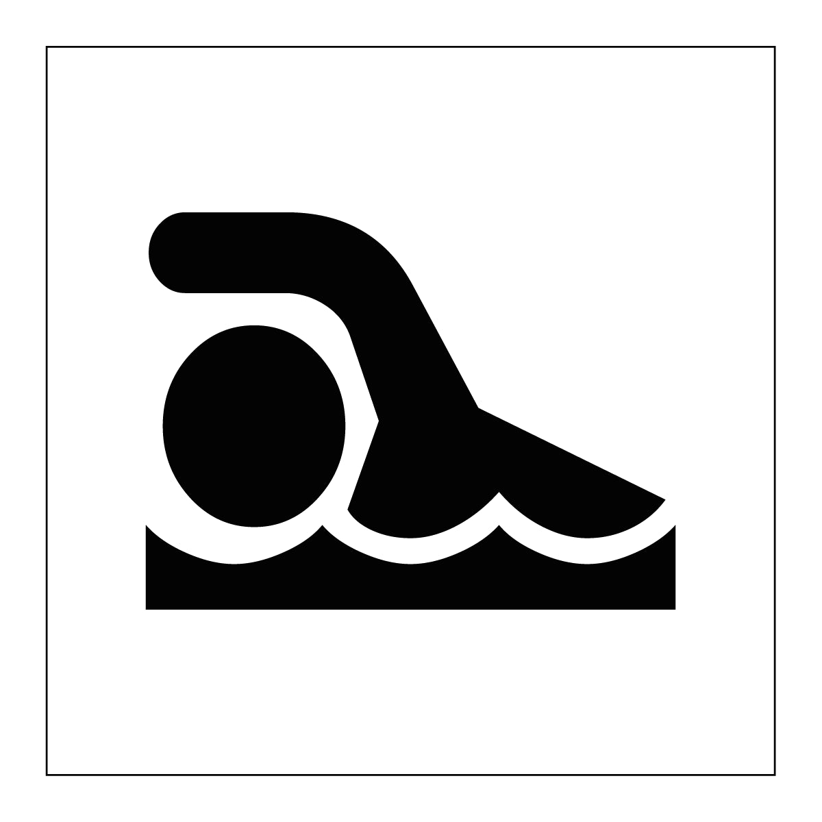 Symbolskylt "Simbassäng"