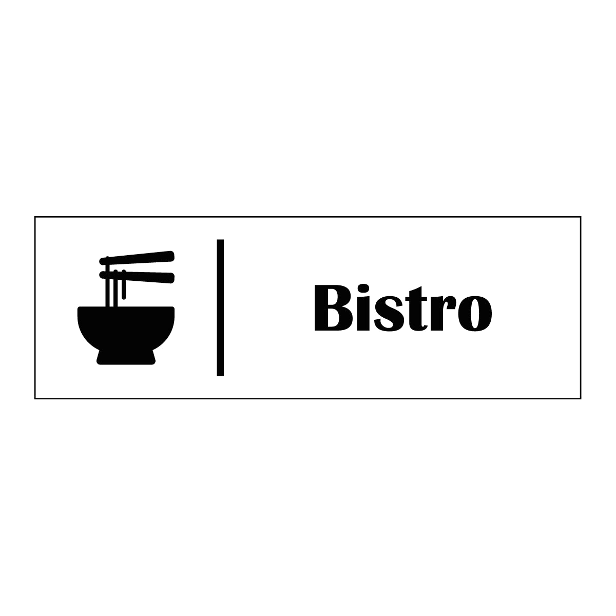 Trivselskylt "Bistro" i vit färg