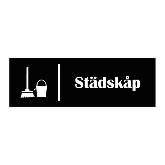 Trivselskylt "Städskåp" - Svart