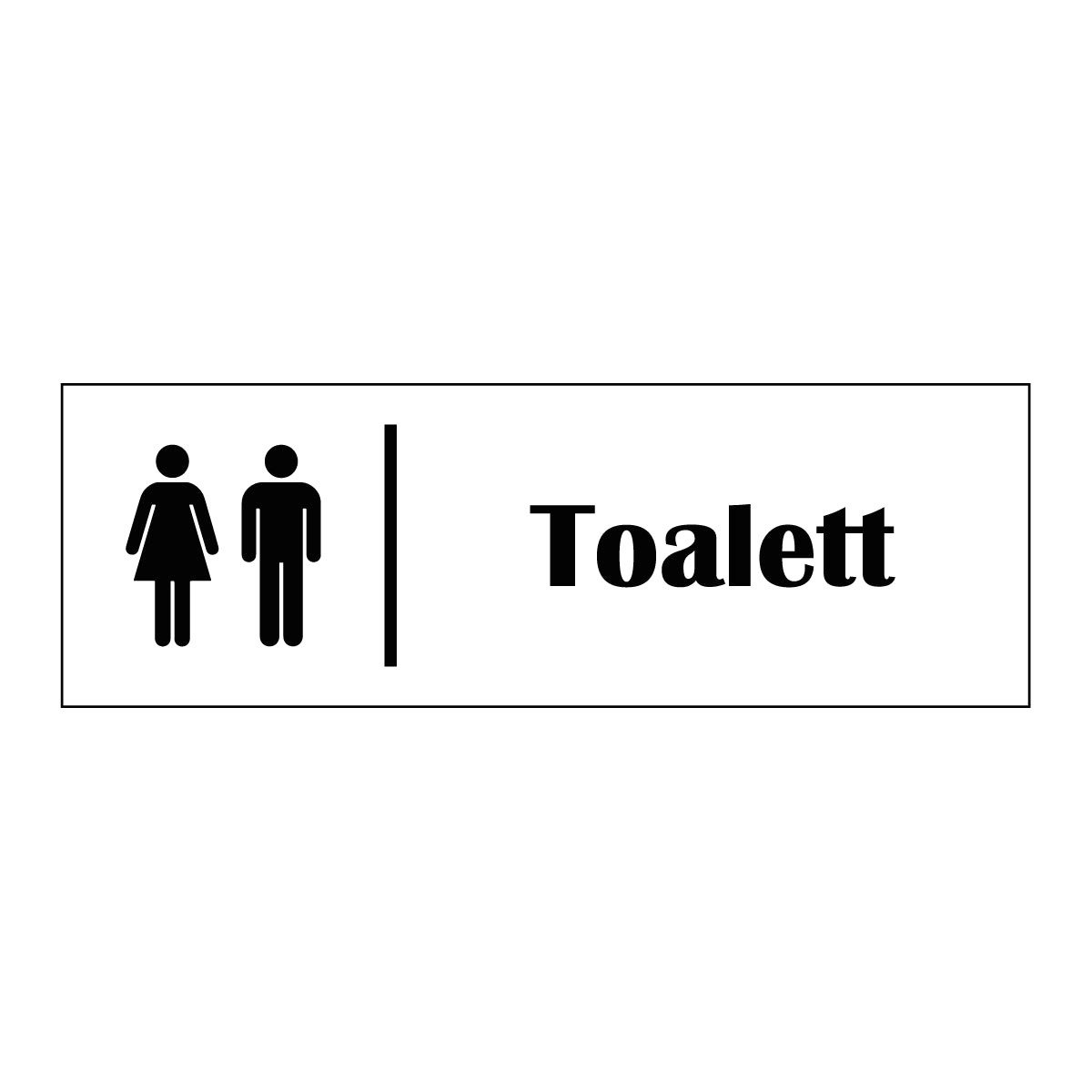 Trivselskylt "Toalett" - Vit