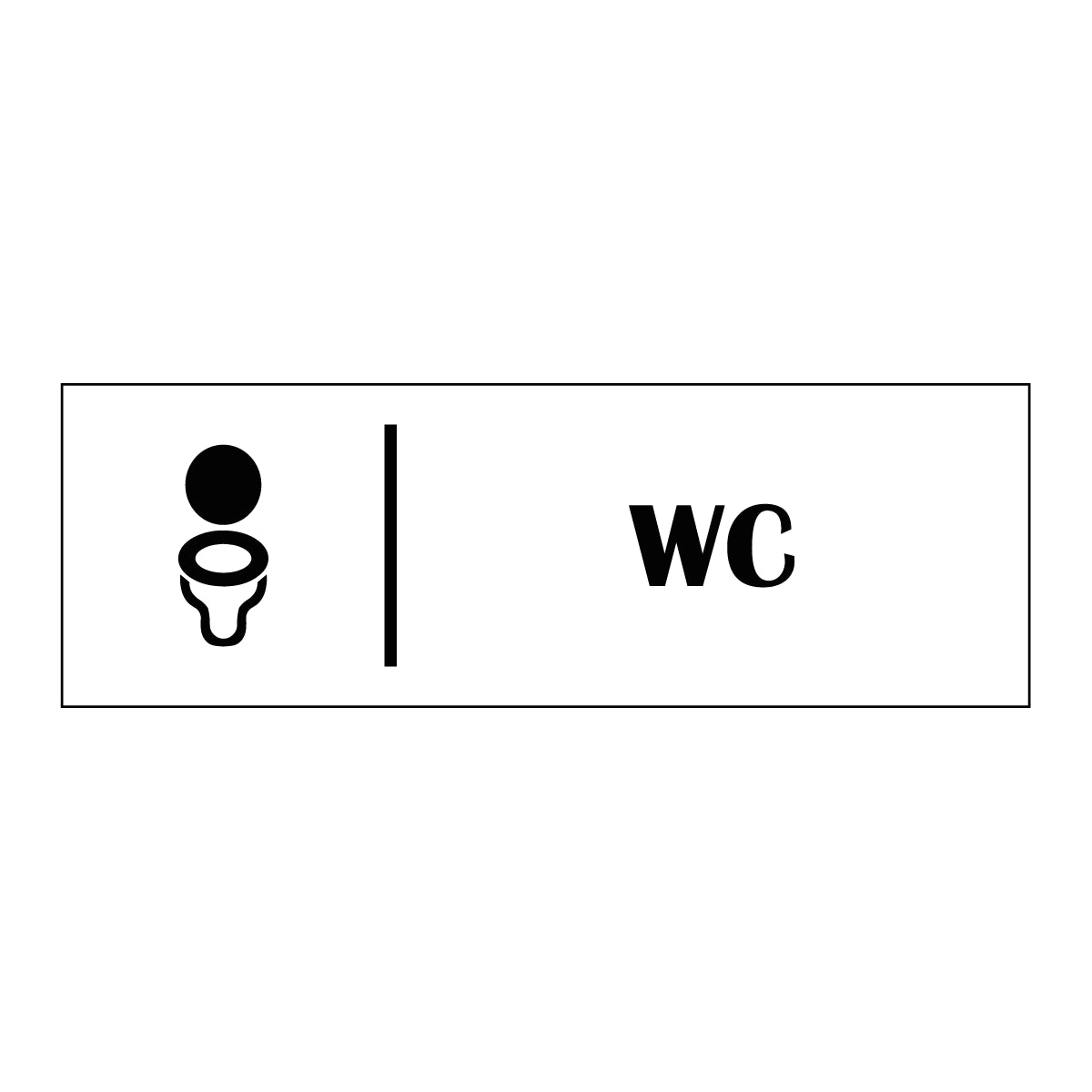 Trivselskylt "WC" - Vit