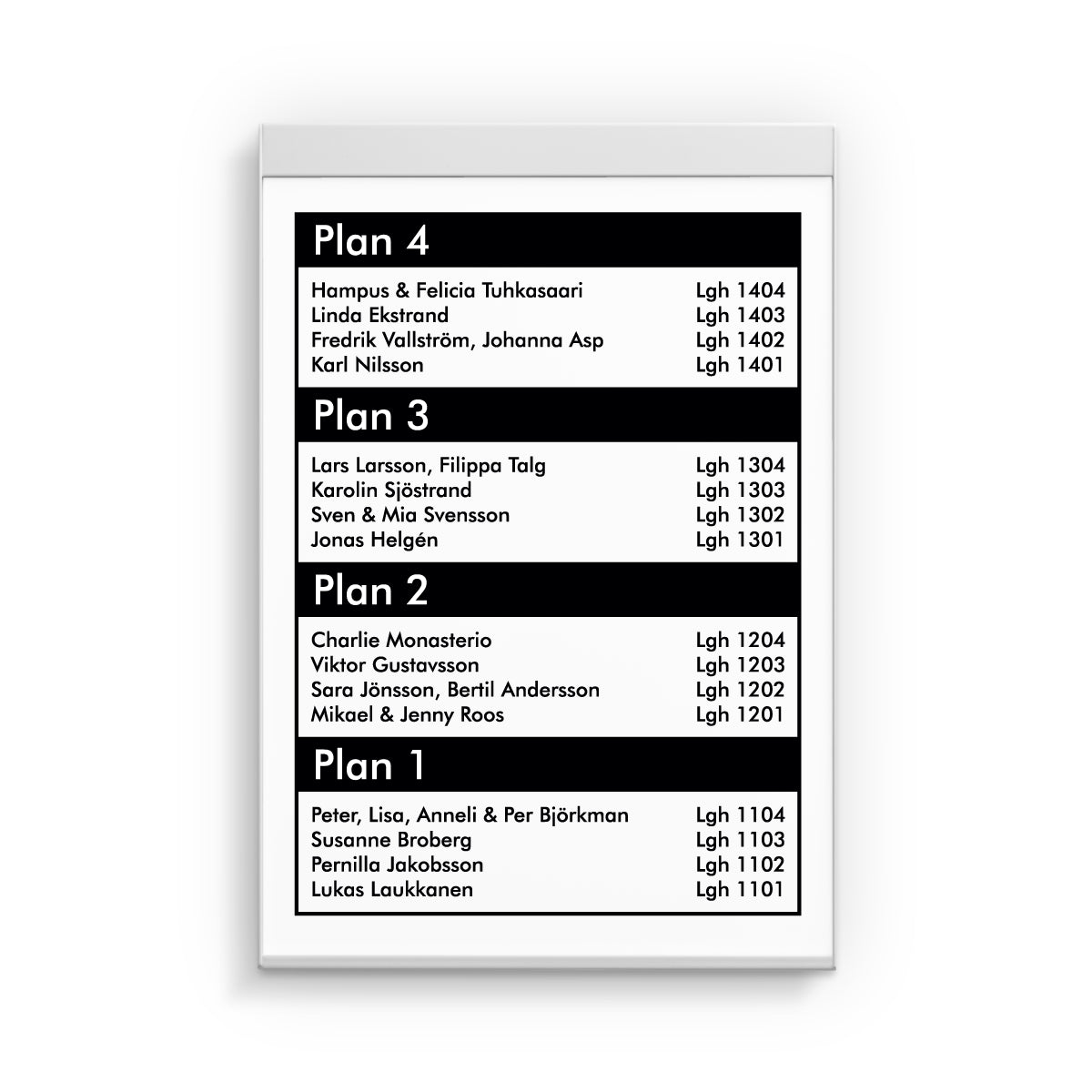 Våningsregister 1xA4