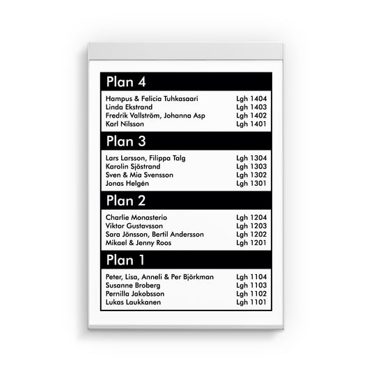 Våningsregister 1xA4