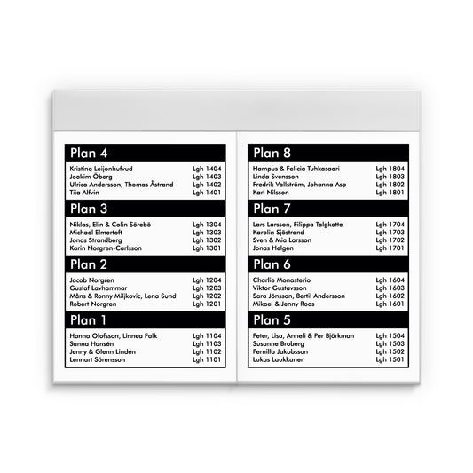 Våningsregister 2xA4 med rubrikplats