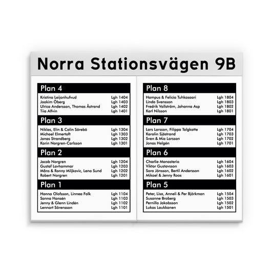 Våningsregister 2xA4 med rubriktext