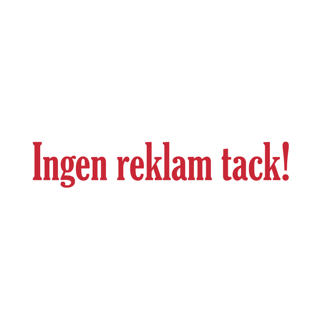 Dekal Ingen reklam tack! - 150x50mm - Utan gammaldags ram /