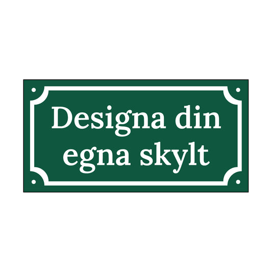 Aluminiumskylt - 220x110mm - Designa Egen