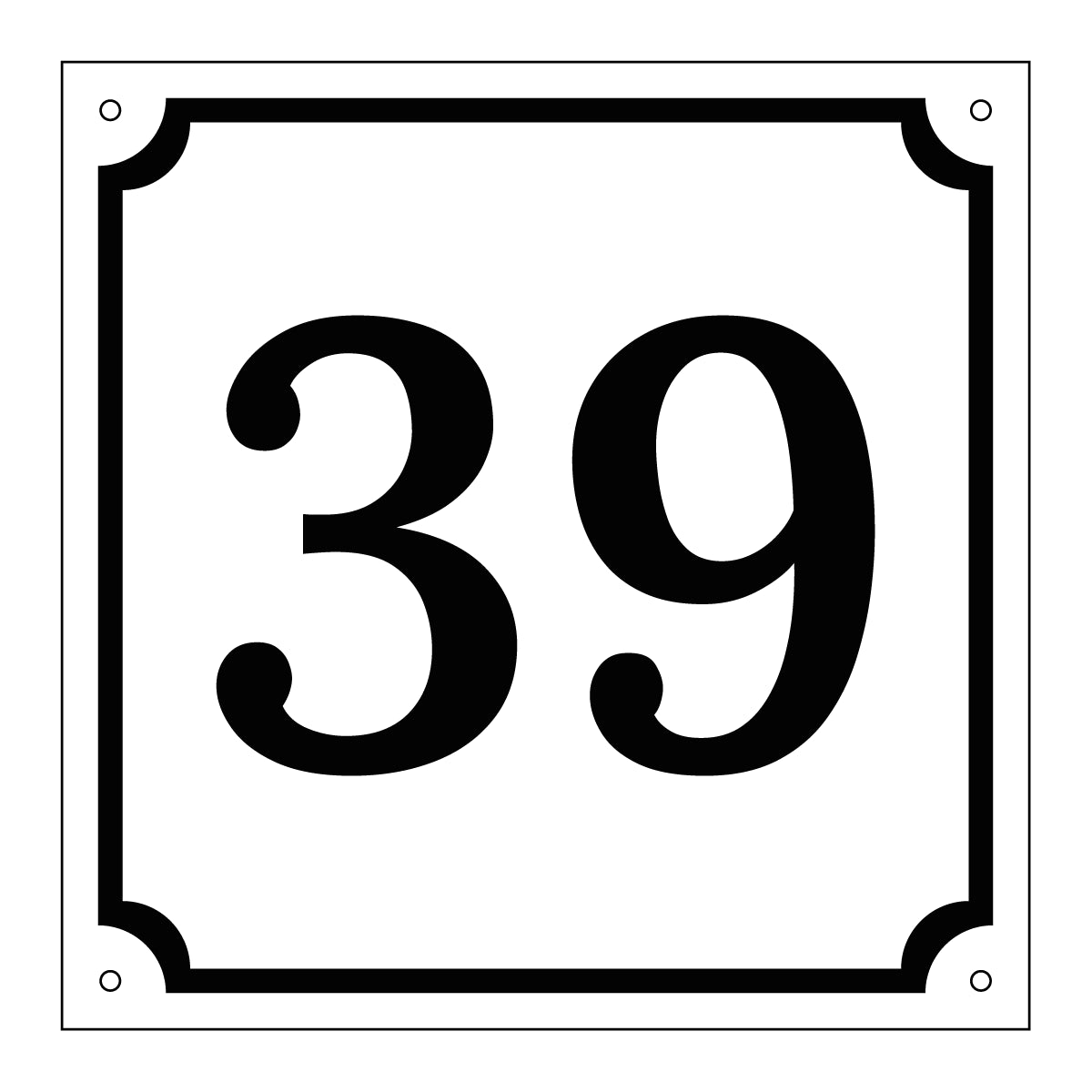 Husnummerskylt - 200x200mm - Gammaldags