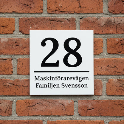 Husnummerskylt - 150x150mm - Modern