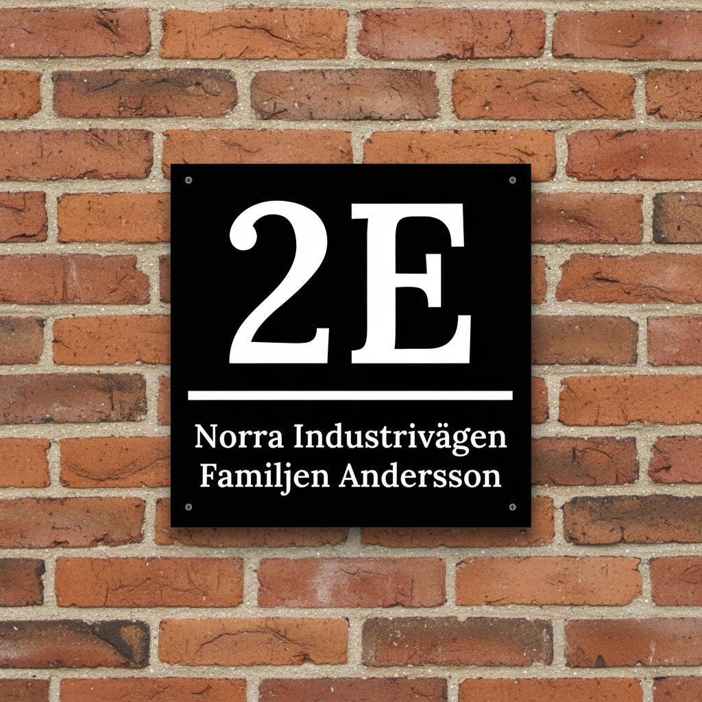Husnummerskylt - 200x200mm - Modern