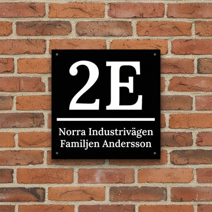 Husnummerskylt - 200x200mm - Modern