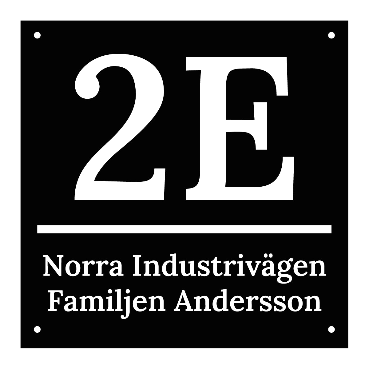 Husnummerskylt - 200x200mm - Modern