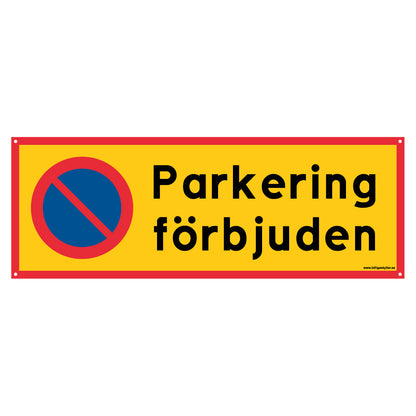Parkering förbjuden skylt med hålade hörn