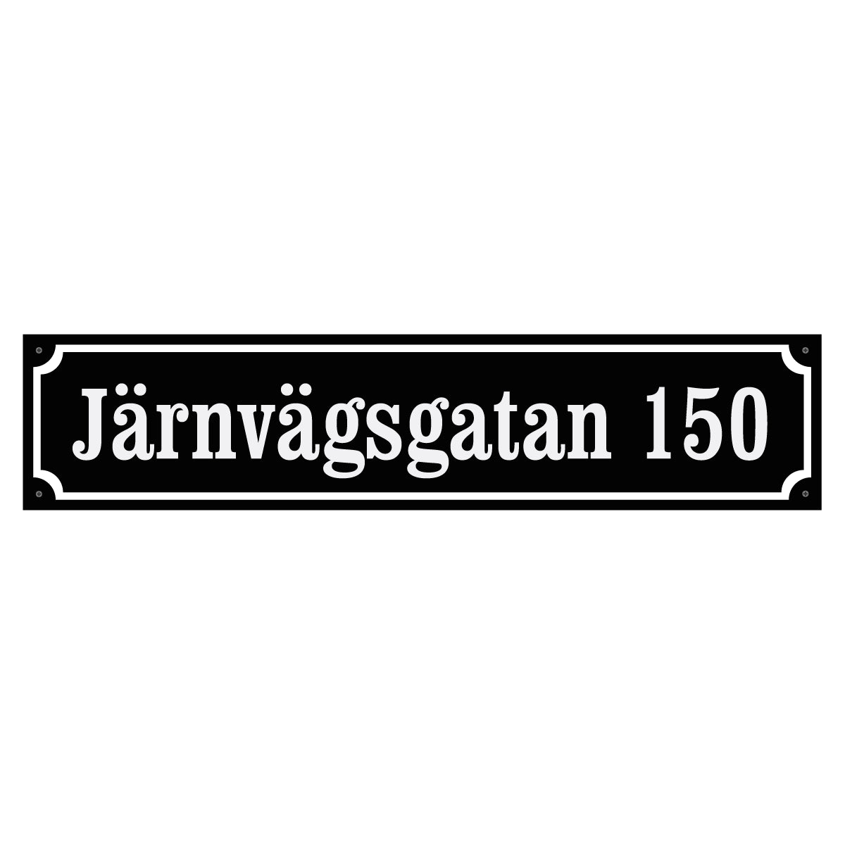 Husskylt - Svart/Vit - 500x110mm