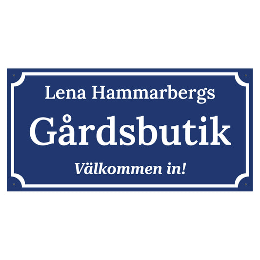 Gårdsskylt - 800x400mm - Egen design - BilligaSkyltar.se