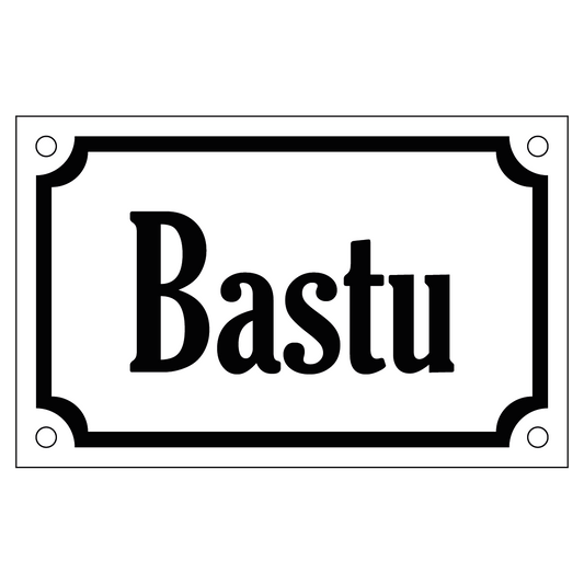 Bastu - Skylt - 110x70mm - Vit - Svart