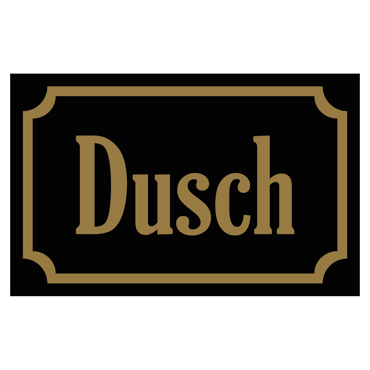 Dusch - Skylt - 110x70mm - Svart - Guld