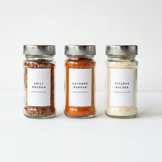 Kryddetiketter för kryddburkar - 30st