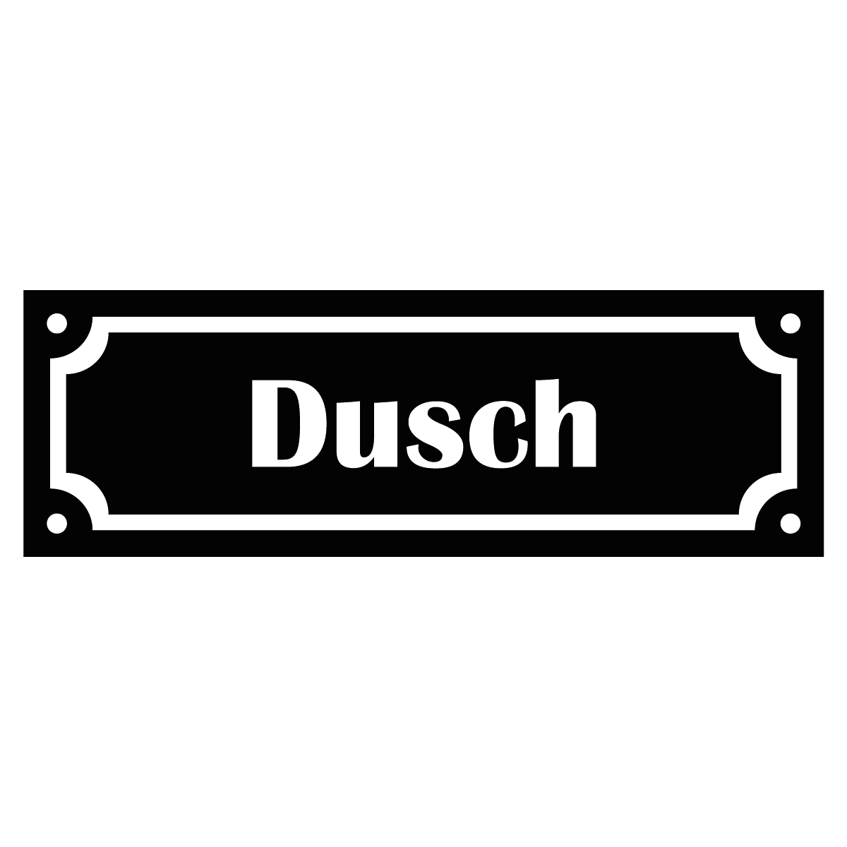 Märkskylt "Dusch" - Svart/Vit