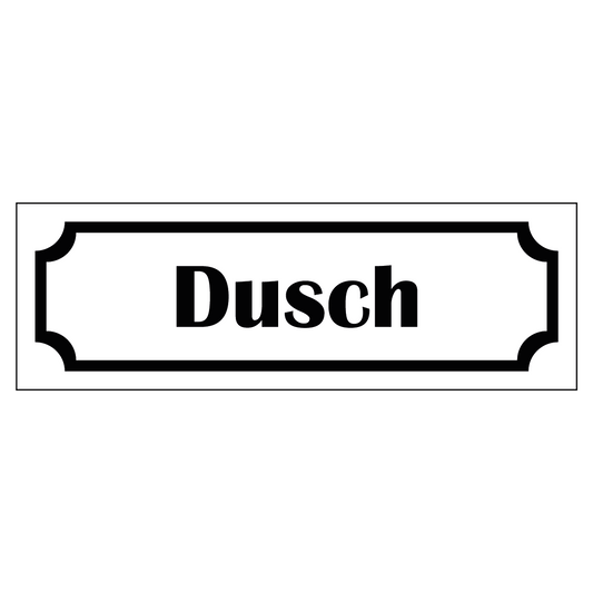 Märkskylt "Dusch" - Vit/Svart