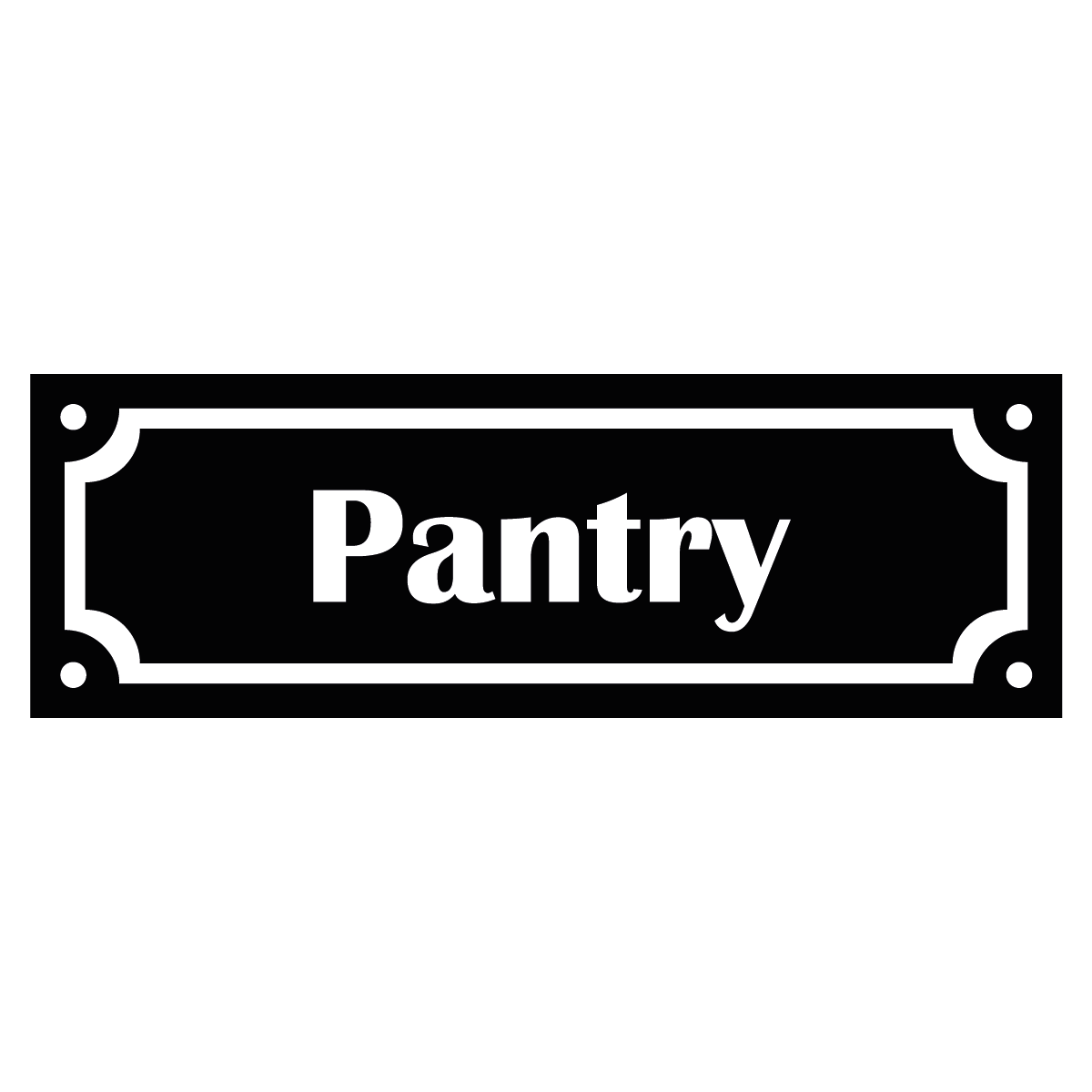 Märkskylt "Pantry" - Svart/Vit