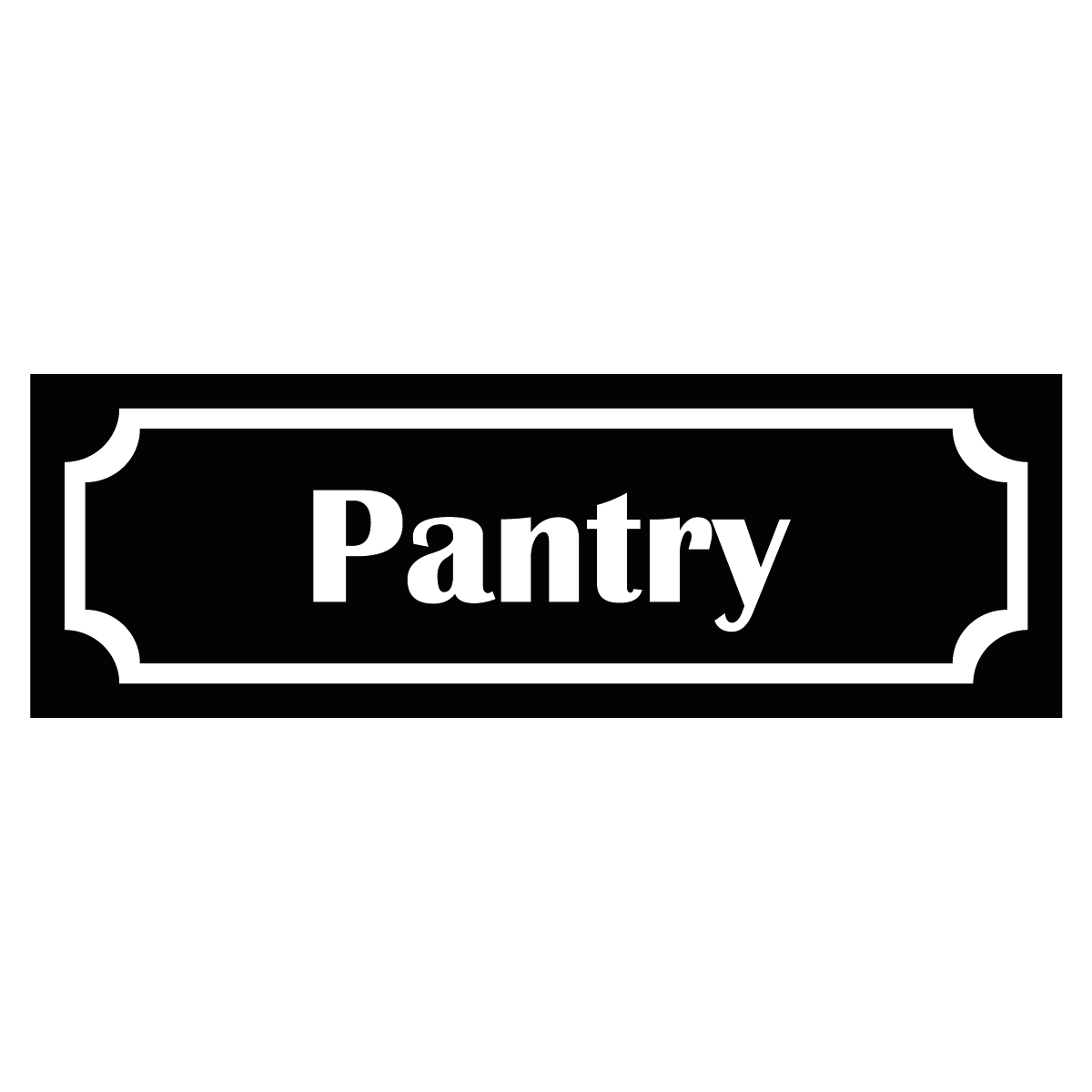 Märkskylt "Pantry" - Svart/Vit