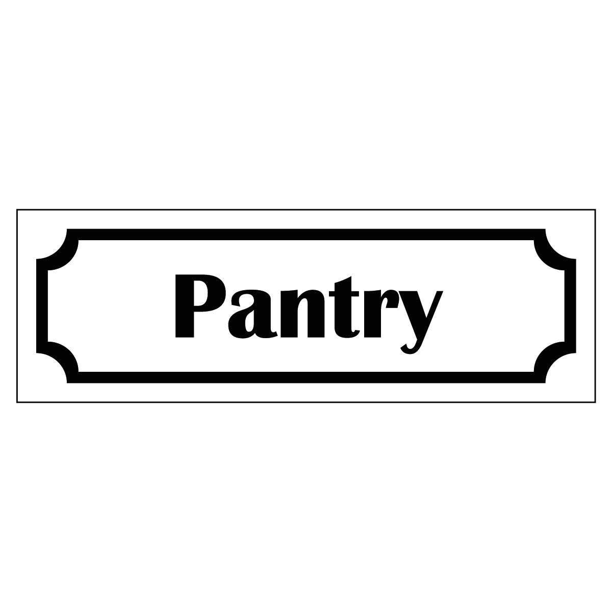 Märkskylt "Pantry" - Vit/Svart