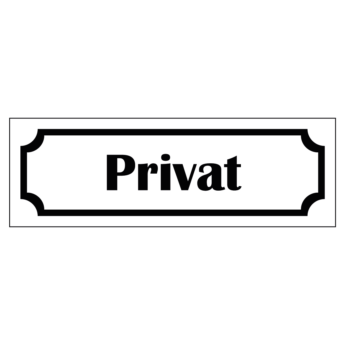 Märkskylt "Privat" - Vit/Svart