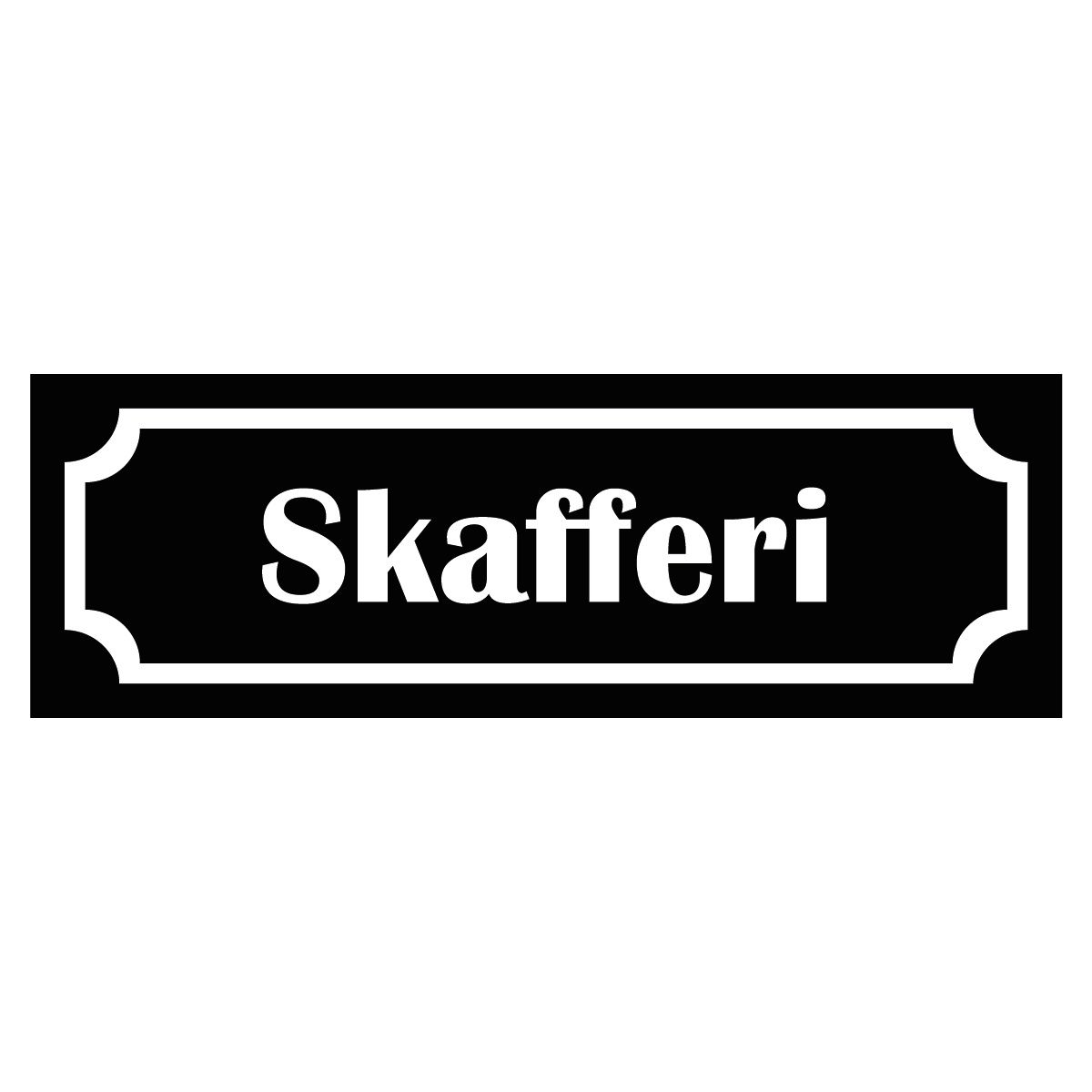 Märkskylt "Skafferi" - Svart/Vit