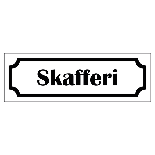 Märkskylt "Skafferi" - Vit/Svart