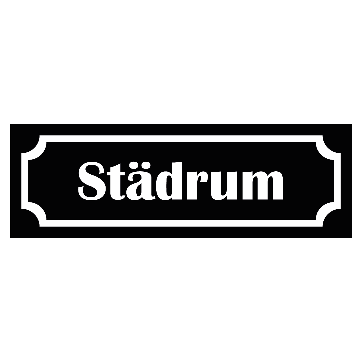 Märkskylt "Städrum" - Svart/Vit