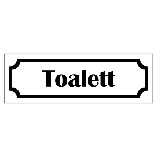 Märkskylt "Toalett" - Vit/Svart