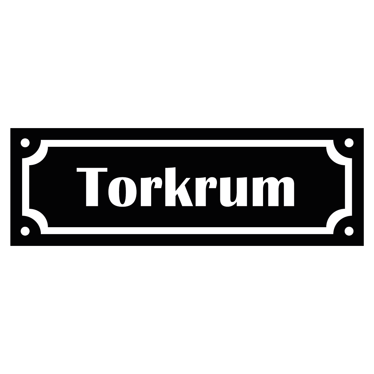 Märkskylt "Torkrum" - Svart/Vit